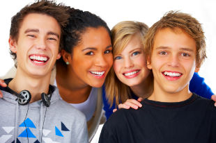 stock photo of a group of teens